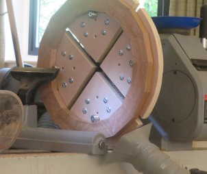 Chris made secial chuck jaws for holding large rings